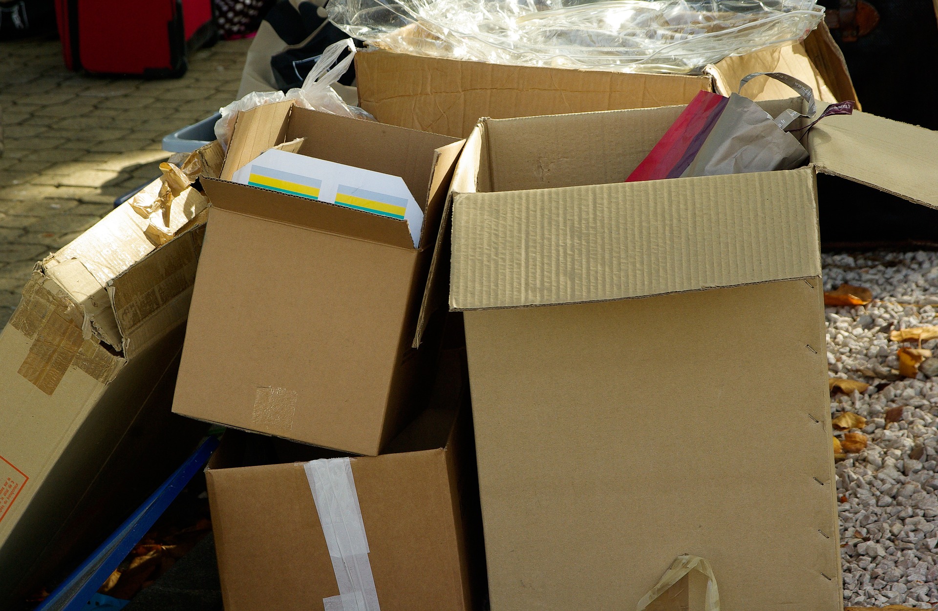 kartony, opakowania, pudełka, śmieci, odpady